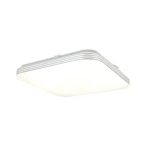 Milagro Ajax Modern LED 33CM Ceiling Lamp In Cool White With Chrome Detail With Long Life Low Energy Light Source 17W(100W)