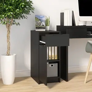 Berkfield Desk Cabinet Black 33.5x50x75 cm Engineered Wood