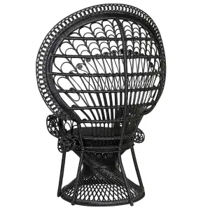 Peacock Chair EMMANUELLE Rattan Black