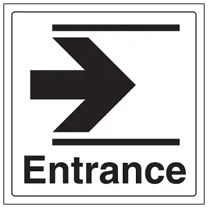 Entrance Slide Right Wall & Door Sign - Adhesive Vinyl 200x200mm (x3)