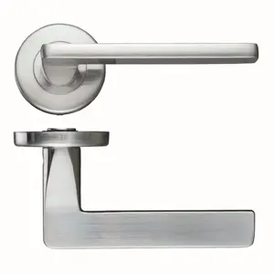 Leon Latch Door Handle (Set of 2) Satin Chrome