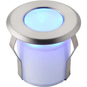 4 PACK Recessed Decking IP67 Guide Light - 0.8W Blue LED - Stainless Steel