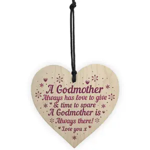 Red Ocean Godmother Godparent Gifts Christmas Thank You Christening Auntie Gifts Handmade Wooden Heart Sign Keepsake