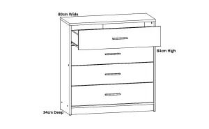 White Chest of Drawers Storage Unit Small Modern Bedroom Kids Hallway Nepo