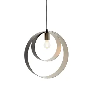 Luminosa Cal Single Pendant Light Brushed Nickel Plate, Matt Black