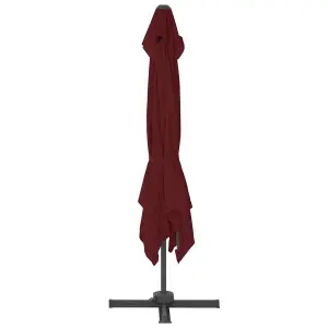 Berkfield Cantilever Umbrella with Aluminium Pole Bordeaux Red 400x300 cm