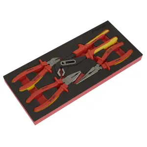 Premier Insulated Pliers Set 4 Pieces With Tool Tray VDE Approved TBTE07