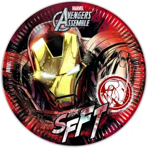 Iron Man SFFT Paper Party Plates (Pack of 8) Red/Gold (One Size)