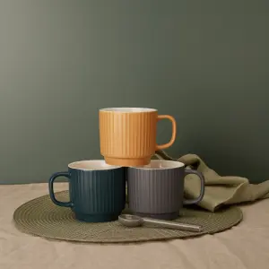 6pc Sanctuary Colour Textured Mugs