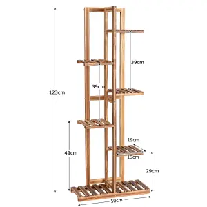 Costway 6 Tier Flower Stand Wooden Vertical Potted Plant Rack Home Garden Freestanding Display Shelf