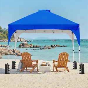 Yaheetech 3mx3m Blue Portable Fabric Pop Up Canopy Tent