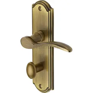 Heritage Door Handle for Bathroom Howard Design (Set of 2) Antique Brass