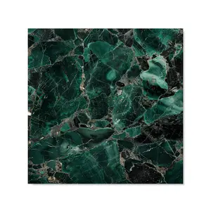 Green Quartz Effect Premium Glass Kitchen Splashback W900mm x H650mm