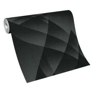 Erismann Geometric Graphic Abstract Fashion for Walls Black Wallpaper