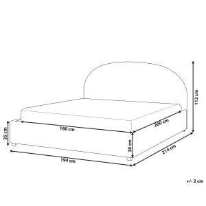 Boucle EU Super King Size Ottoman Bed Beige VAUCLUSE