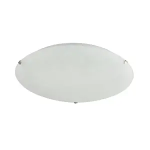 Traditional White Alabaster Circular Glass IP20 Flush 25cm Ceiling Light Fitting