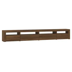 Berkfield TV Cabinet with LED Lights Brown Oak 270x35x40 cm