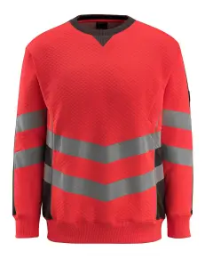 Mascot Safe Supreme Wigton Sweatshirt (Hi-Vis Red/Dark Anthracite)  (XX Large)