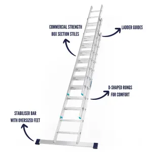 TB Davies 4.0m Professional Triple Extension Ladder (10.0m)