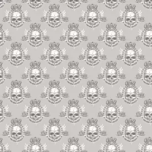 Galerie Grunge Silver White Black Grunge Skull Smooth Wallpaper