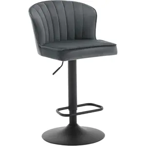 Louth Swivel Adjustable Height Stool Dark Grey