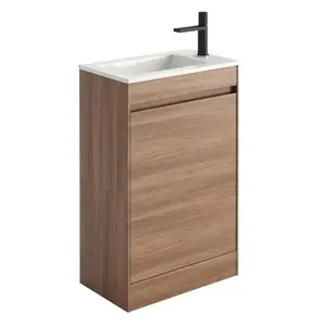 Santiago 540mm Single Bathroom Vanity with Integrated Basin Natural Oak