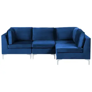 Corner Sofa EVJA Navy Blue Velvet Left Hand