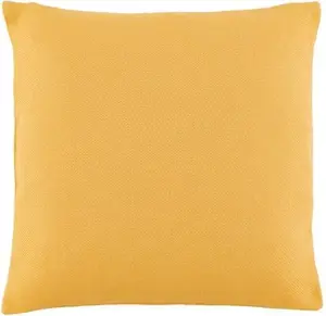 Dunelm Barkweave Square Cushion, Modern, Size: 55cm X 55Cm, Yellow, Ochre