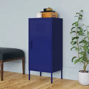 Berkfield Storage Cabinet Navy Blue 42.5x35x101.5 cm Steel