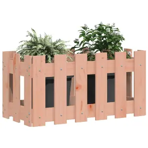 Berkfield Garden Planter with Fence Design 60x30x30 cm Solid Wood Douglas