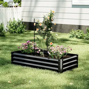 Rectangular Galvanized steel Garden Flower Bed Galvanized Raised Planter Box Outdoor Raised Garden Bed Kit 120cm W