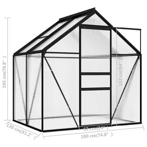 Berkfield Greenhouse Anthracite Aluminium 2.47 m2