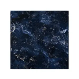 Navy Blue Quartz Effect Premium Glass Kitchen Splashback W700mm x H650mm