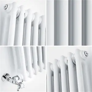 Traditional Column Radiators - Milano Windsor White Victorian Style Radiator - 600mm X 425mm Without Feet