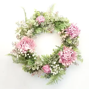 Artificial Pink Floral Wreath Botanik