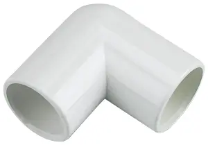 FloPlast 439411 White Solvent weld 90° Waste pipe Overflow bend (Dia)21.5mm, Pack of 3