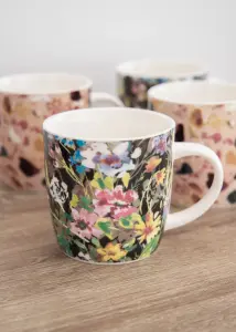 KitchenCraft Set of 4 Terrazzo / Floral Ceramic Mugs