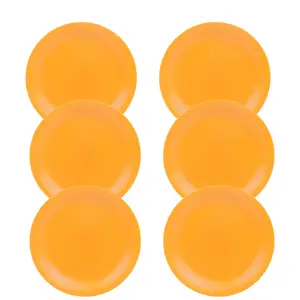 Teal  6 Pcs Unbreakable Reusable Coloured Plastic Dinner Plates Kids Party Tableware Orange