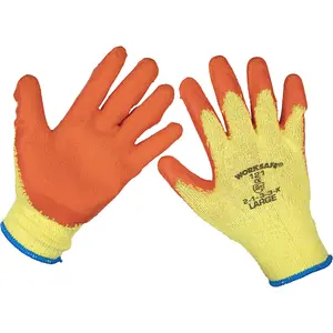 120 PAIRS Knitted Work Gloves with Latex Palm - Large - Improved Grip Breathable