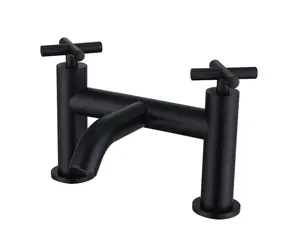 VURTU Noir Bath Filler, 1/4 Turn, Dual Lever, High/ Low Water Pressure, 240(H) x 240(W), Black, 659847