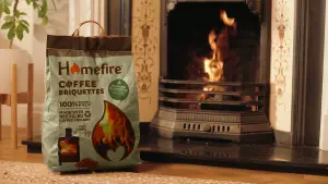 Homefire Coffee Briquettes 7kg (Pack of 2) for wood burners, firepits, chimeneas and multifuel stoves