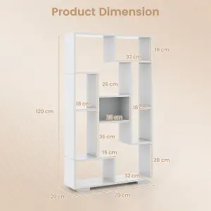 Costway 120cm Tall Bookshelf Modern Geometric Bookcase Book Storage Organizer