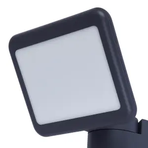 GoodHome Delson 6632902377 Grey Mains-powered White Outdoor LED PIR Floodlight 1300lm