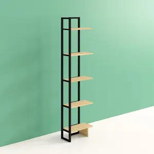 Alica 180cm H Corner Bookcase Black/Oak