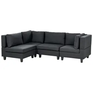 Corner Sofa UNSTAD Black Fabric Right Hand