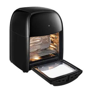 12L Black Kitchen Air Fryer with Rotisserie Basket