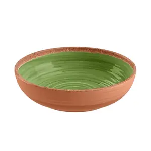 Purely Home Rustic Swirl Green Melamine Bowls - Set of 2