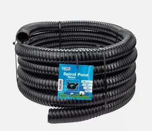 BLACK CORRUGATED FLEXIBLE POND HOSE FISH GARDEN FILTER PUMP MARINE FLEXI PIPE30 Metres 50mm (2inch)