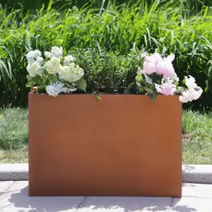 80cm Long 60cm High Corten Steel Tall Trough Planter