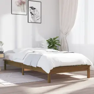 Berkfield Bed Frame Honey Brown 90x190 cm Single Solid Wood Pine